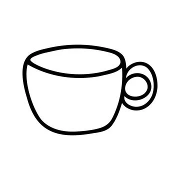 Hand drawn simple tea or cocoa mug. Doodle vector illustration Stock Illustration