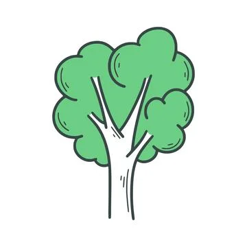 Hand drawn simple tree vector illustration Illustrazione stock
