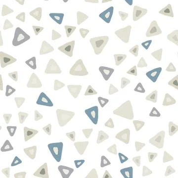 Hand drawn simple triangle seamless pattern on white background. Illustrazione stock