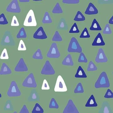 Hand drawn simple triangle seamless pattern on white background. Stock Illustration