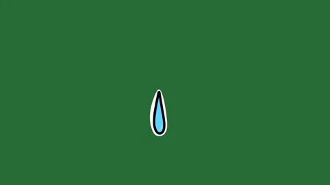 Hand-Drawn Single Water Drop Animation | Blue Liquid Raindrop 2D Animation Stock Footage 332127402