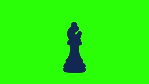 Hand Drawn Six Chess Pieces One Second Zoom Pulse Animation Green Screen Stock Footage 336849769