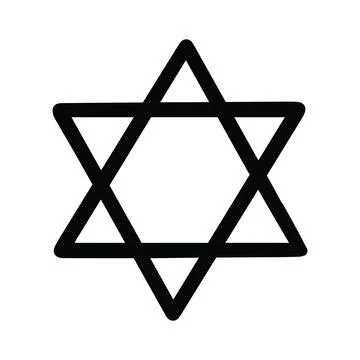 Hand Drawn Six-Pointed Star of David Icon -Jewish Symbol Stock Illustration