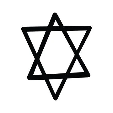 Hand Drawn Six-Pointed Star of David Icon -Jewish Symbol Stock Illustration