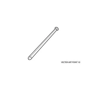 Hand-drawn sketch of a baton Ilustração Stock