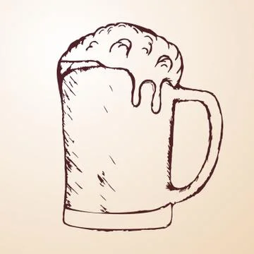 Hand drawn sketch of beer Stock Illustration