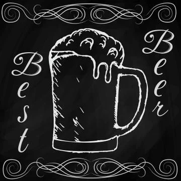 Hand drawn sketch of beer Stock Illustration