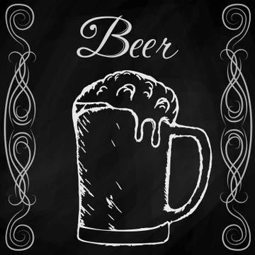 Hand drawn sketch of beer Stock Illustration