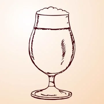 Hand drawn sketch of beer Stockillustratie