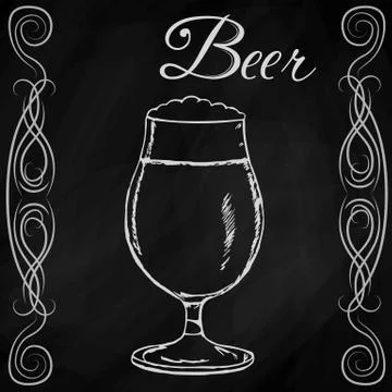 Hand drawn sketch of beer Stock Illustration