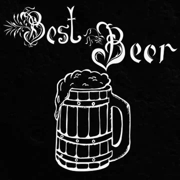 Hand drawn sketch of beer Stockillustratie