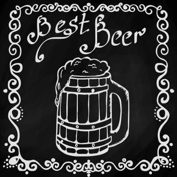 Hand drawn sketch of beer Stock Illustration