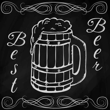 Hand drawn sketch of beer Stock Illustration