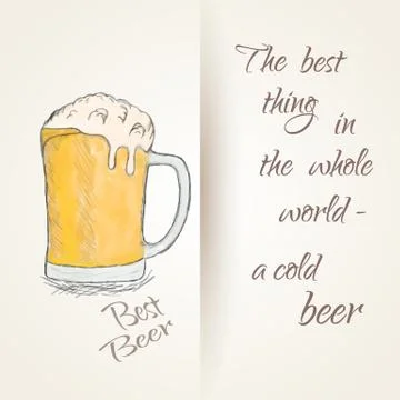 Hand drawn sketch of beer Stock Illustration