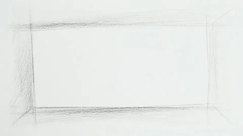 Hand drawn sketch border frame with empty center for text overlay, seamless.. Video stock 342046582
