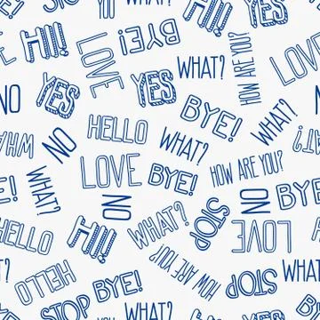 Hand drawn sketch different messages seamless pattern 스톡 일러스트