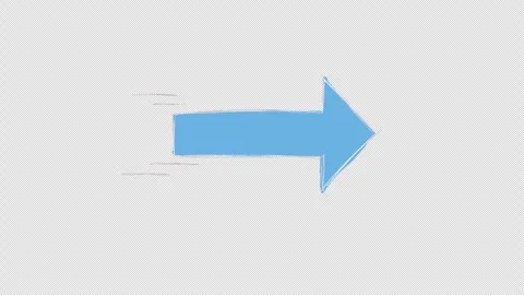 Hand drawn sketch of flying arrow pointer video frame isolated on transparent ba Vidéo 342090540