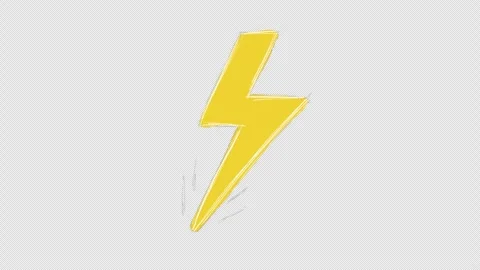 Hand drawn sketch of lightning bolt striking flash video frame isolated on trans 動画素材 342090570