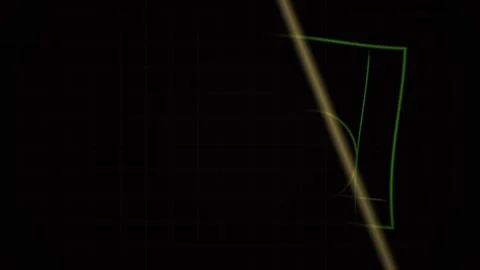 Hand Drawn Sketch of a Microwave Oven on a Dark Background. Stock Footage 341807490