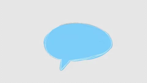 Hand drawn sketch of oval speech bubble badge video frame isolated on transparen Stock Footage 342090569