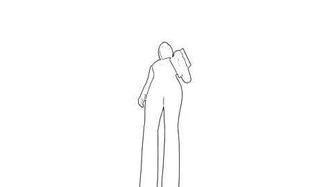 Hand Drawn Sketch Person With Backpack Rotoscope Stock Footage 346442277