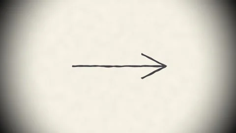 Hand drawn sketch of a right pointing arrow looping animation on paper Stock Footage 333860818