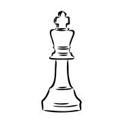 Hand-drawn sketch set of Chess pieces on a white background. Chess