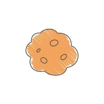Hand Drawn Sketch Of A Square Cookie With Four Oval Holes And Rounded Edges Stock Illustration