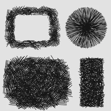 Hand drawn sketches rough hatching grunge texture. vector illustration Stock Illustration