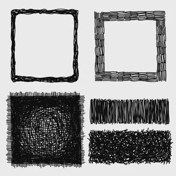 Hand drawn sketches rough hatching grunge texture. vector illustration Stock Illustration