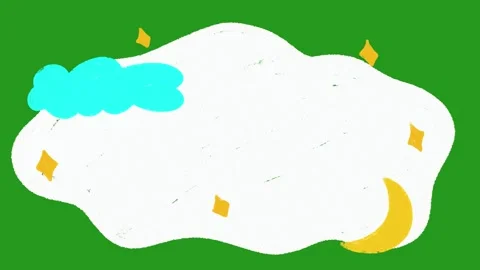 Hand Drawn Sketchy Cloud Speech Bubble Animation with Moon and Stars | Doodle Видео 328989010