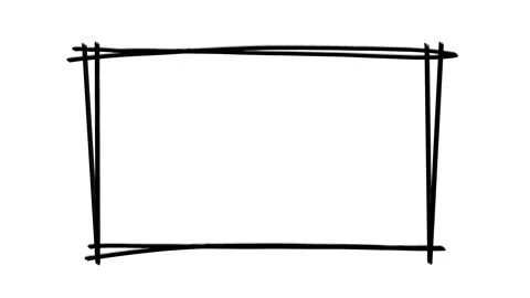 Hand drawn sketchy doodle frame, stop motion animation on a white background Stock Footage 149844826