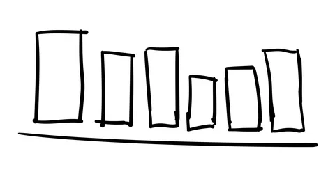 Hand-drawn sketchy graph with columns. Stock Footage 111055694