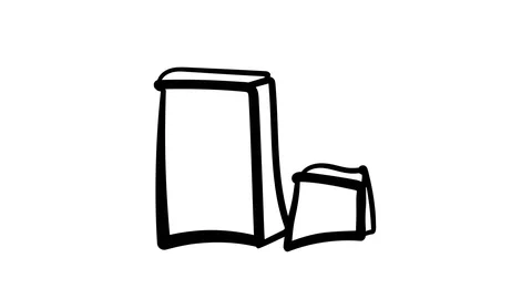 A hand-drawn sketchy graph of two columns in isometry. Stock Footage 111056018