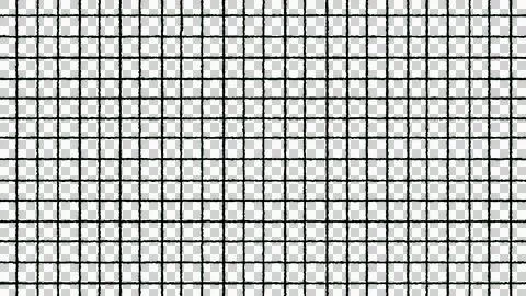 Hand-drawn sketchy grid pattern with black lines on transparent background. Stock Illustration