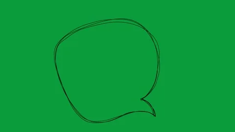 Hand Drawn Sketchy Line Speech Bubble 2D Animation Green Screen 動画素材 341798471