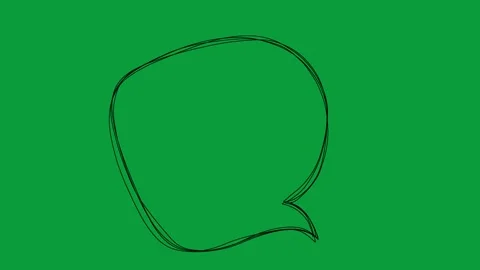 Hand Drawn Sketchy Line Speech Bubble 2D Animation Green Screen Видео 341798659