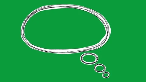 Hand Drawn Sketchy Oval Thought Bubble 2D Animation Green Screen Stock Footage 341798543