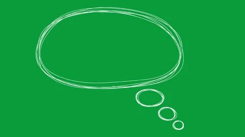Hand Drawn Sketchy Oval Thought Bubble 2D Animation Green Screen Stock Footage 341798555