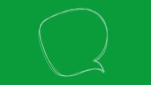 Hand Drawn Sketchy Speech Bubble Black Line Art 2D Animation Green Screen Vídeos de archivo 341798454