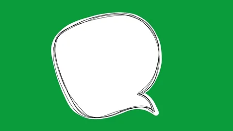 Hand Drawn Sketchy Speech Bubble White Fill 2D Animation Green Screen Stockbeeldmateriaal 341798666