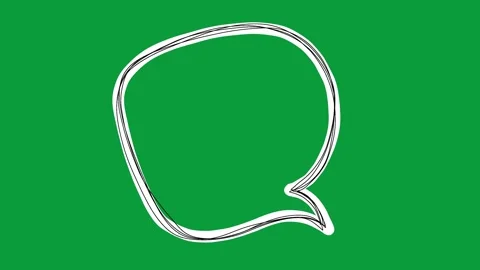 Hand Drawn Sketchy White Speech Bubble 2D Animation Green Screen Vidéo 341798681