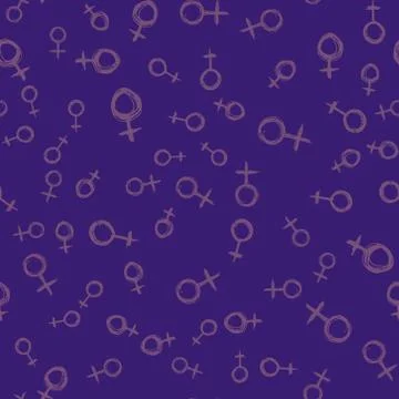 Hand drawn sketchyseamless pattern with venus mirrors Stock Illustration