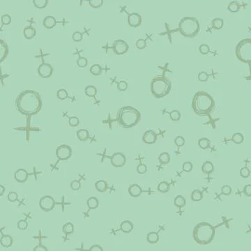 Hand drawn sketchyseamless pattern with venus mirrors Stock Illustration