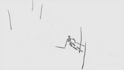 A Hand drawn Skier with transparent background Stock Footage 249594371