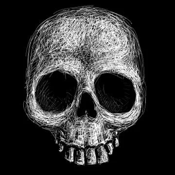 Hand drawn skull Stock-Illustration