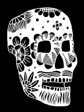 Hand drawn Skull Illustrazione stock