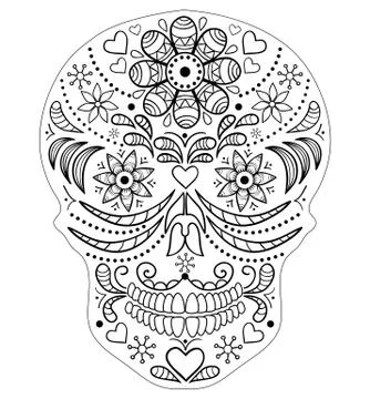Hand drawn skull Stock Illustration