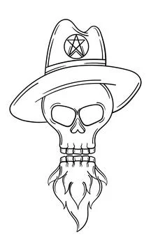 Hand drawn skull Stock Illustration