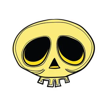 Hand-drawn skull on white background Stock Illustration